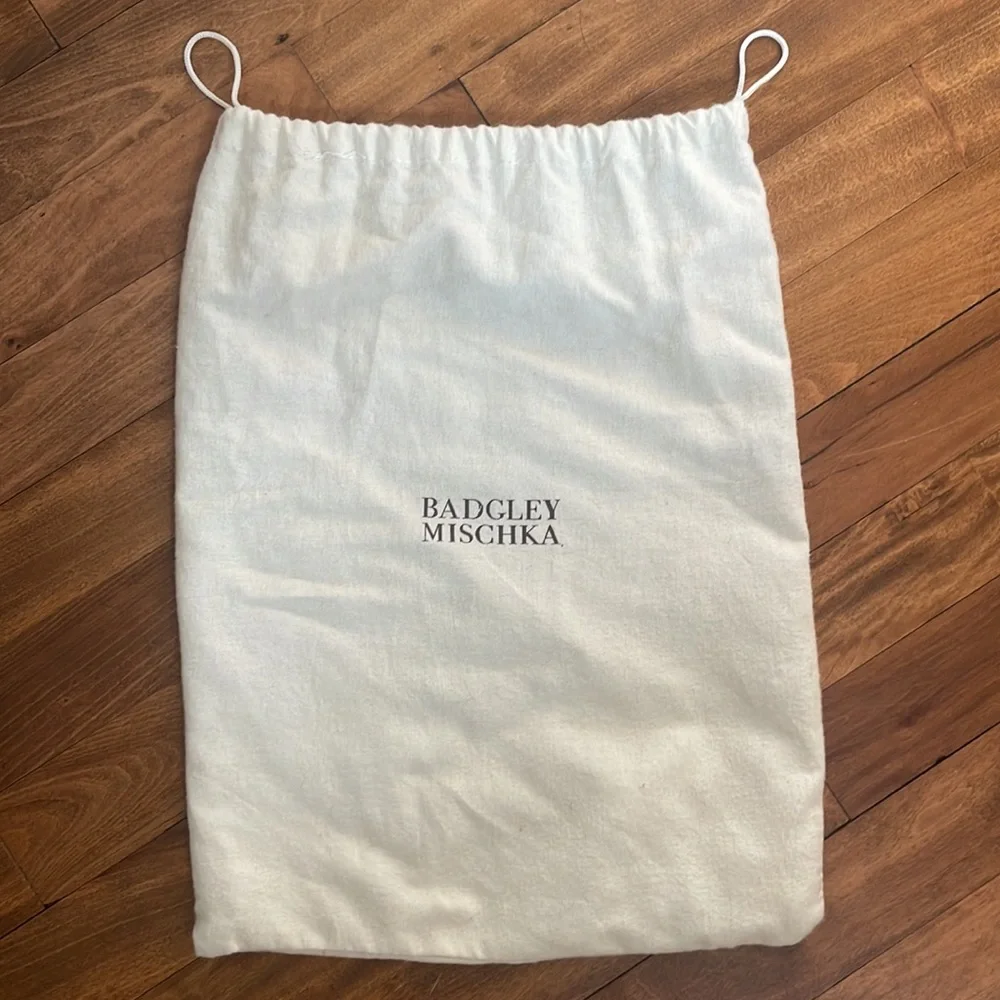 Badgley Mischka Satin Peep Toe Pump with Jewels - Picture 10 of 10